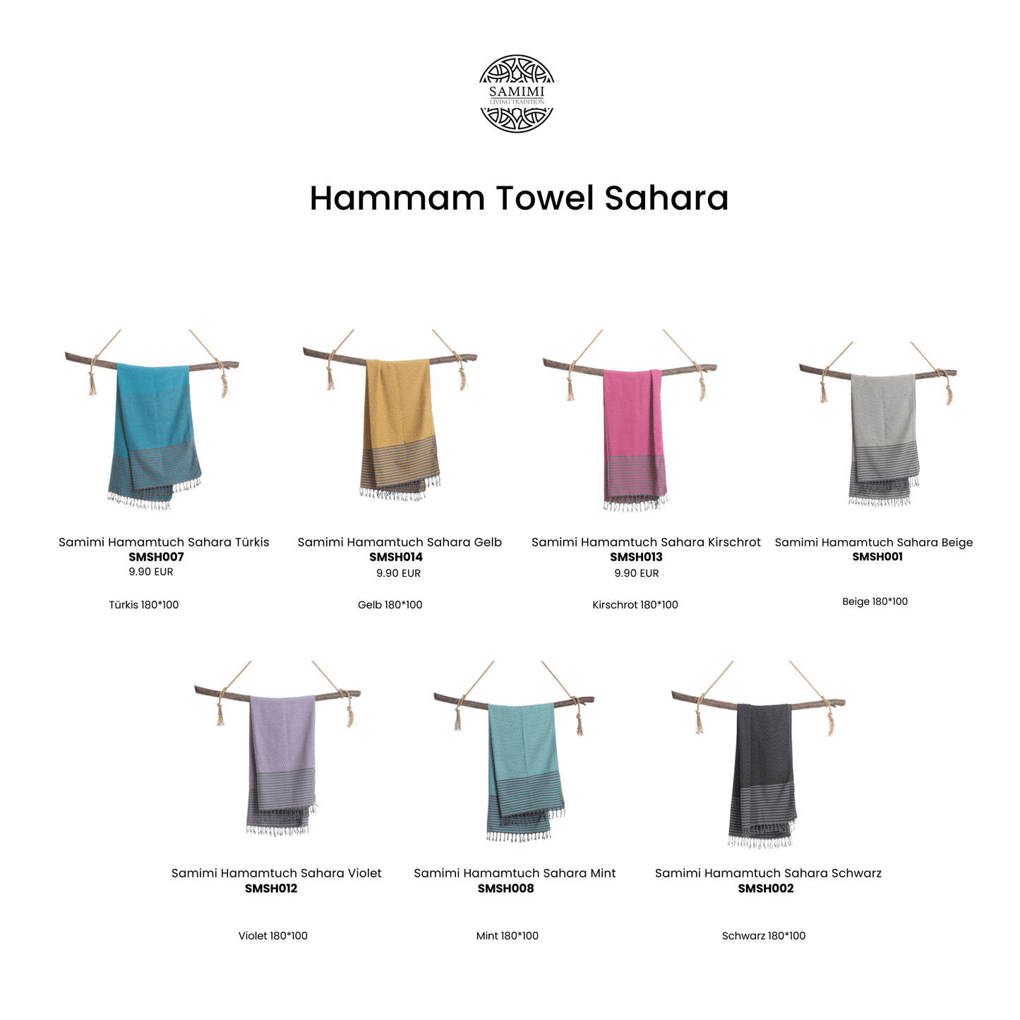 Handduk Hamam / Beach Spa Turkish Hammam Towel Sahara Turquoise