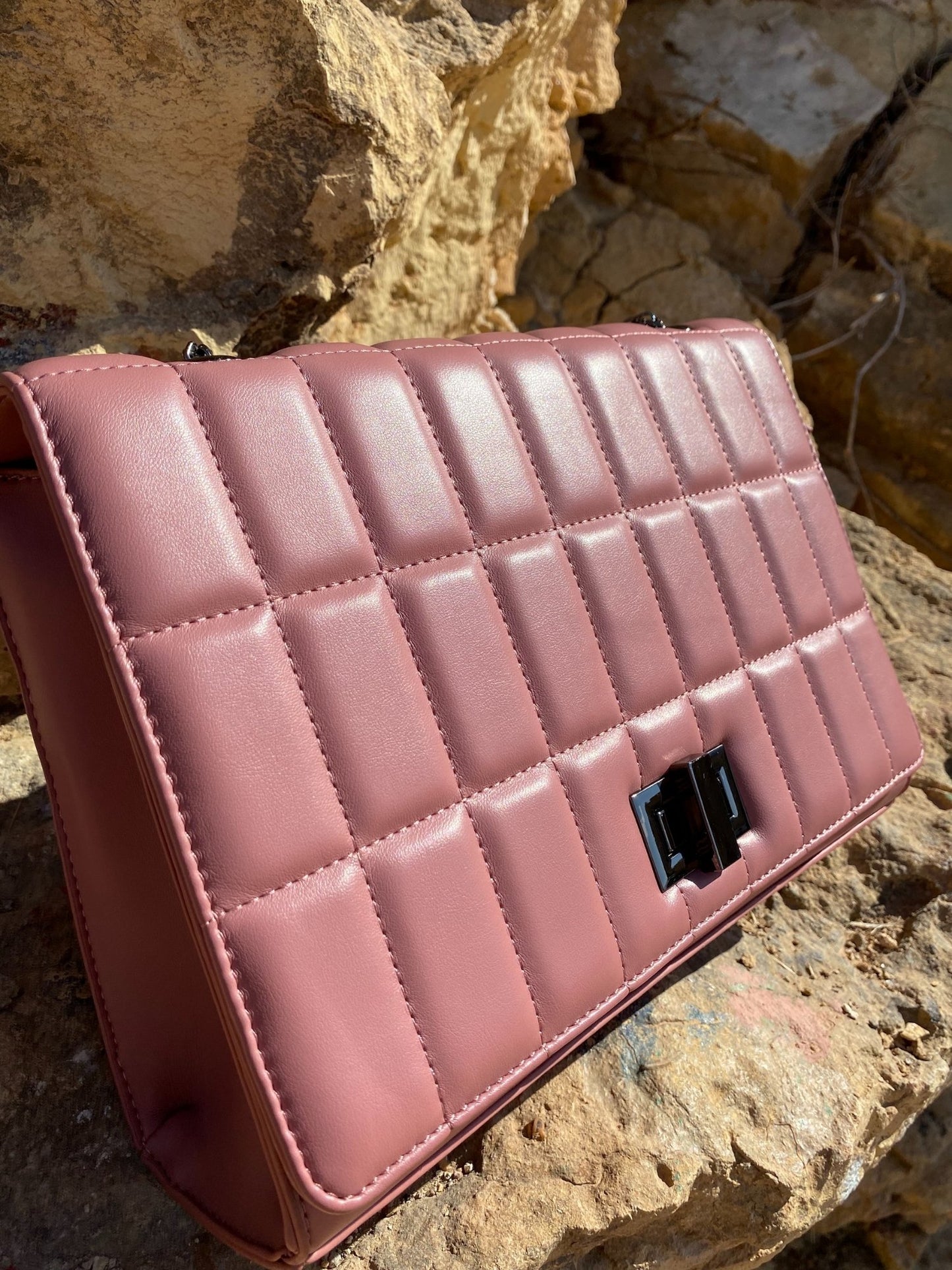 Väska - axelväska- Quilted Chain Strap Shoulder Bag