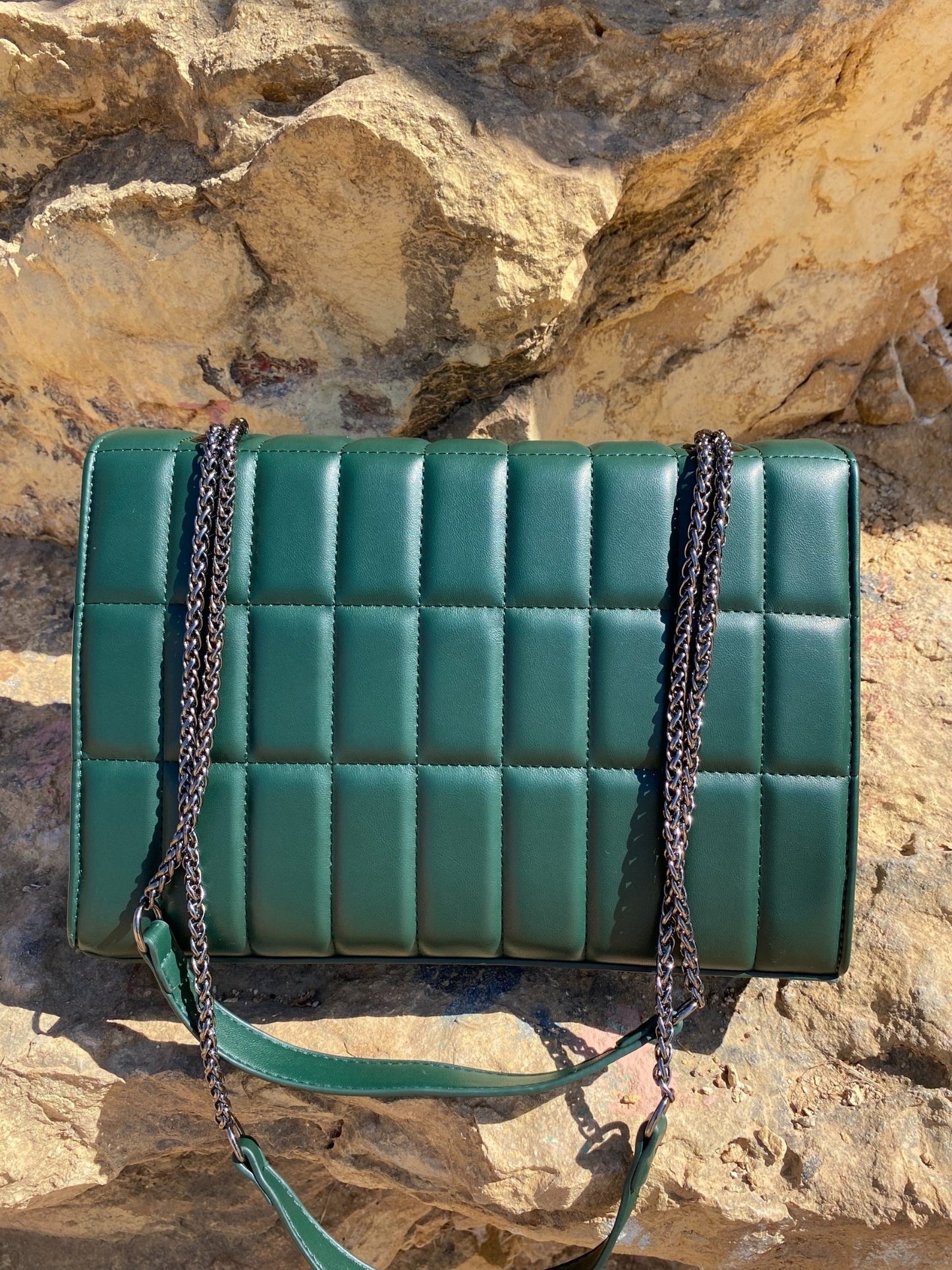 Väska - axelväska- Quilted Chain Strap Shoulder Bag