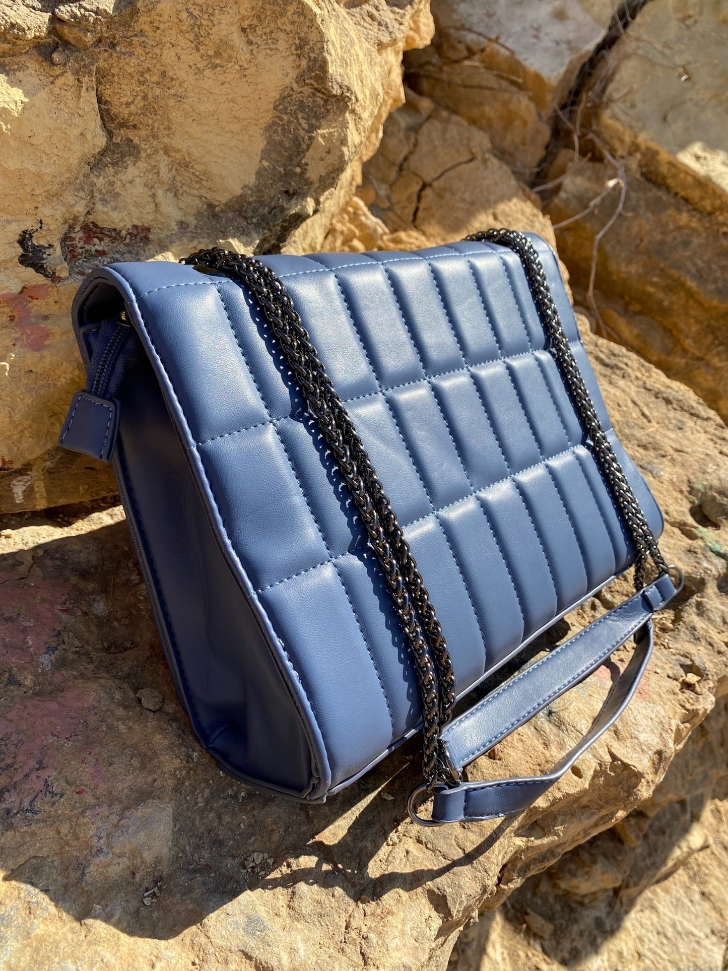 Väska - axelväska- Quilted Chain Strap Shoulder Bag