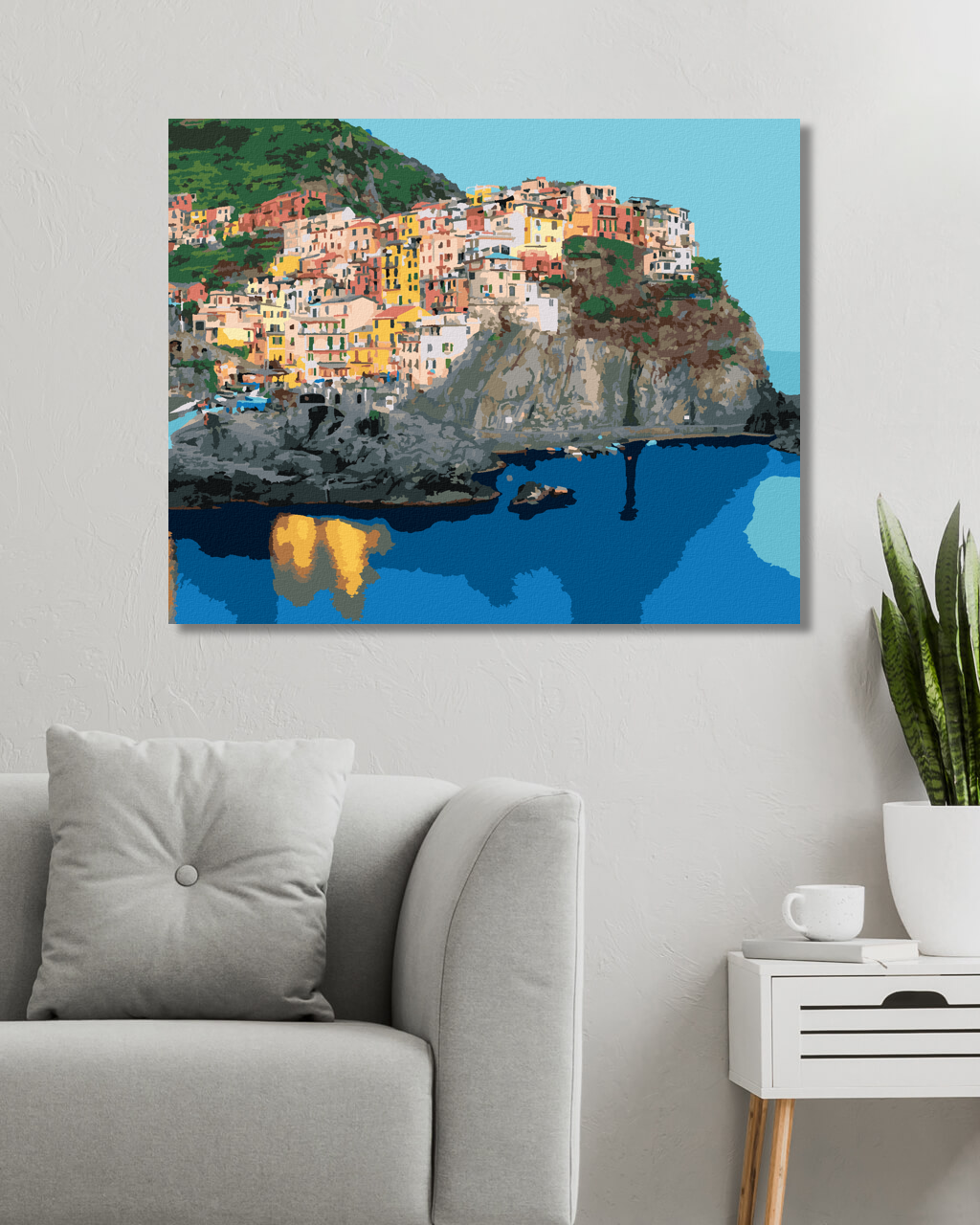 Måla själv efter numrering /Paint by Numbers - CITY ON A ROCK, ITALY (TED DAVIS)