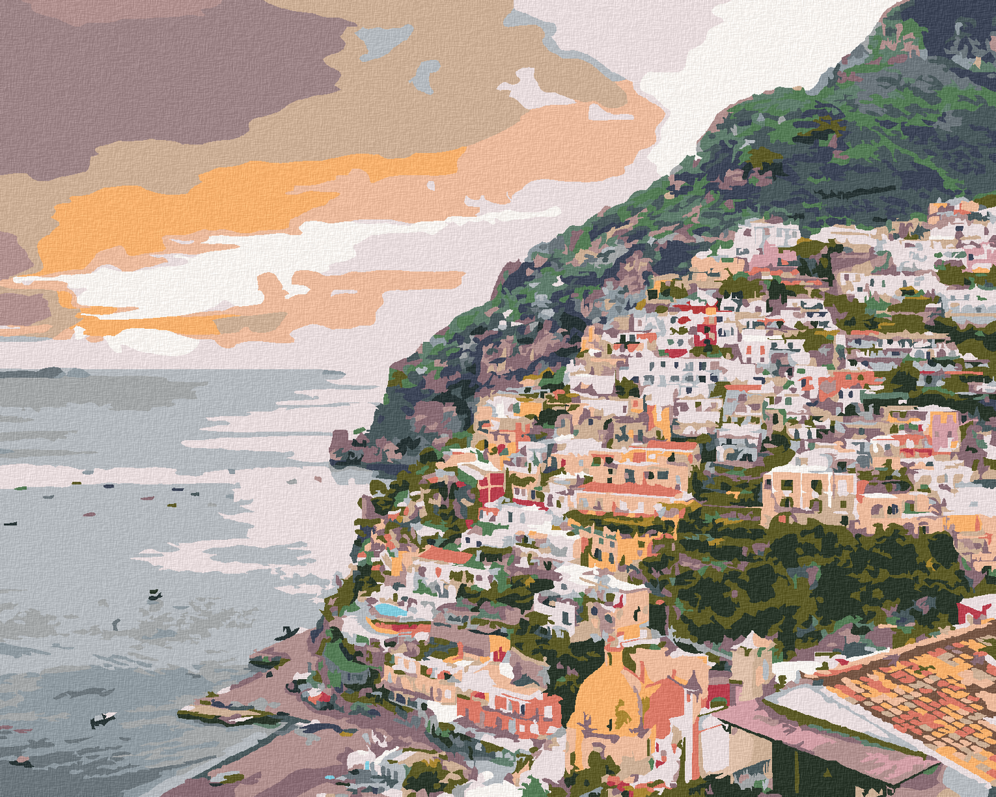 Måla själv efter numrering /Paint by Numbers - POSITANO, ITALY (TED DAVIS)