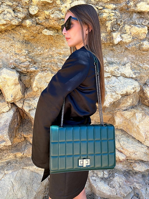 Väska - axelväska- Quilted Chain Strap Shoulder Bag