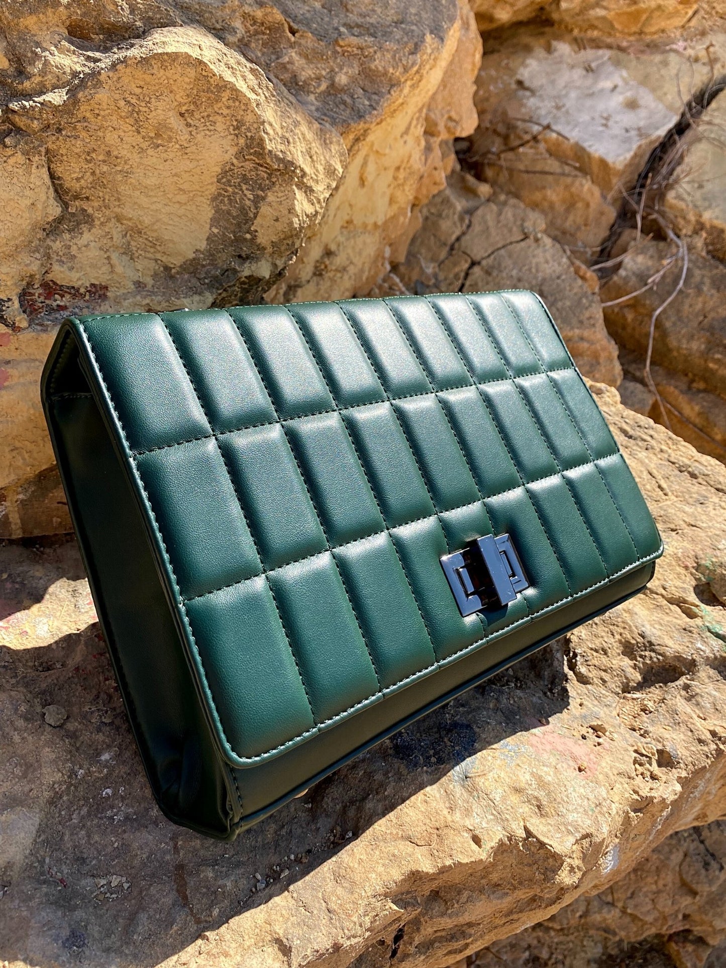 Väska - axelväska- Quilted Chain Strap Shoulder Bag