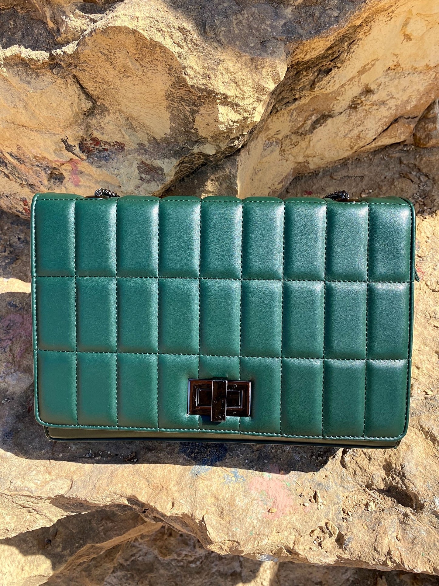 Väska - axelväska- Quilted Chain Strap Shoulder Bag