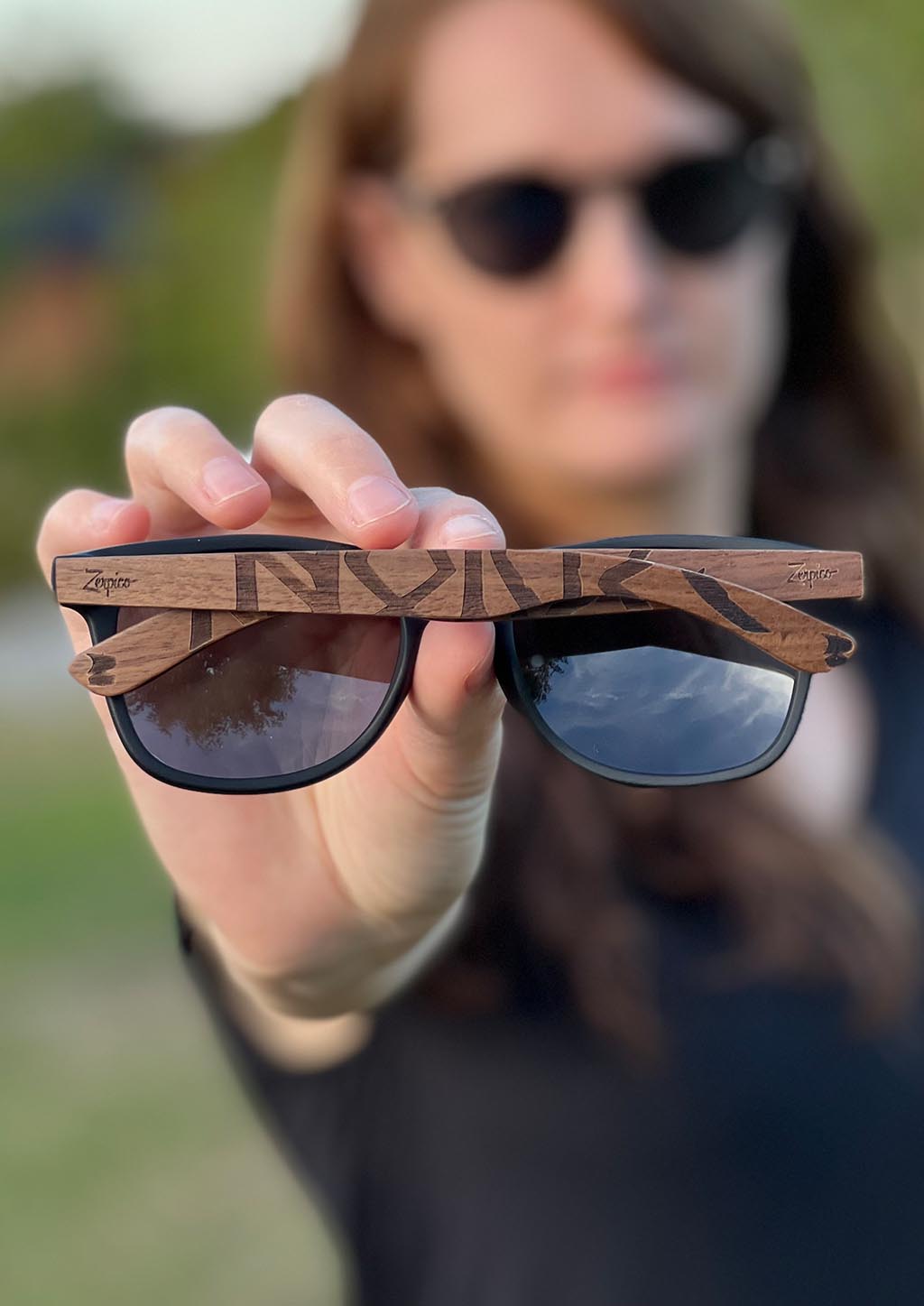 Solglasögon / Eyewood | Engraved wooden sunglasses - Viking Runes - Suomi
