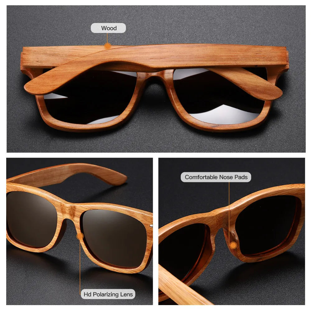Solglasögon / GM Natural Wood Sunglasses Polarized Wooden Sunglasses UV400
