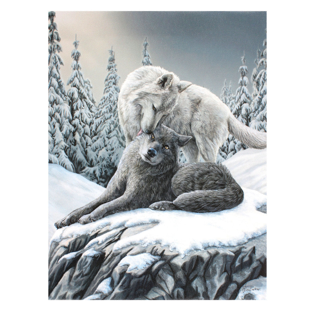 Tavla - mini tavla- 19x25cm Snow Kisses Canvas Plaque Lisa Parker
