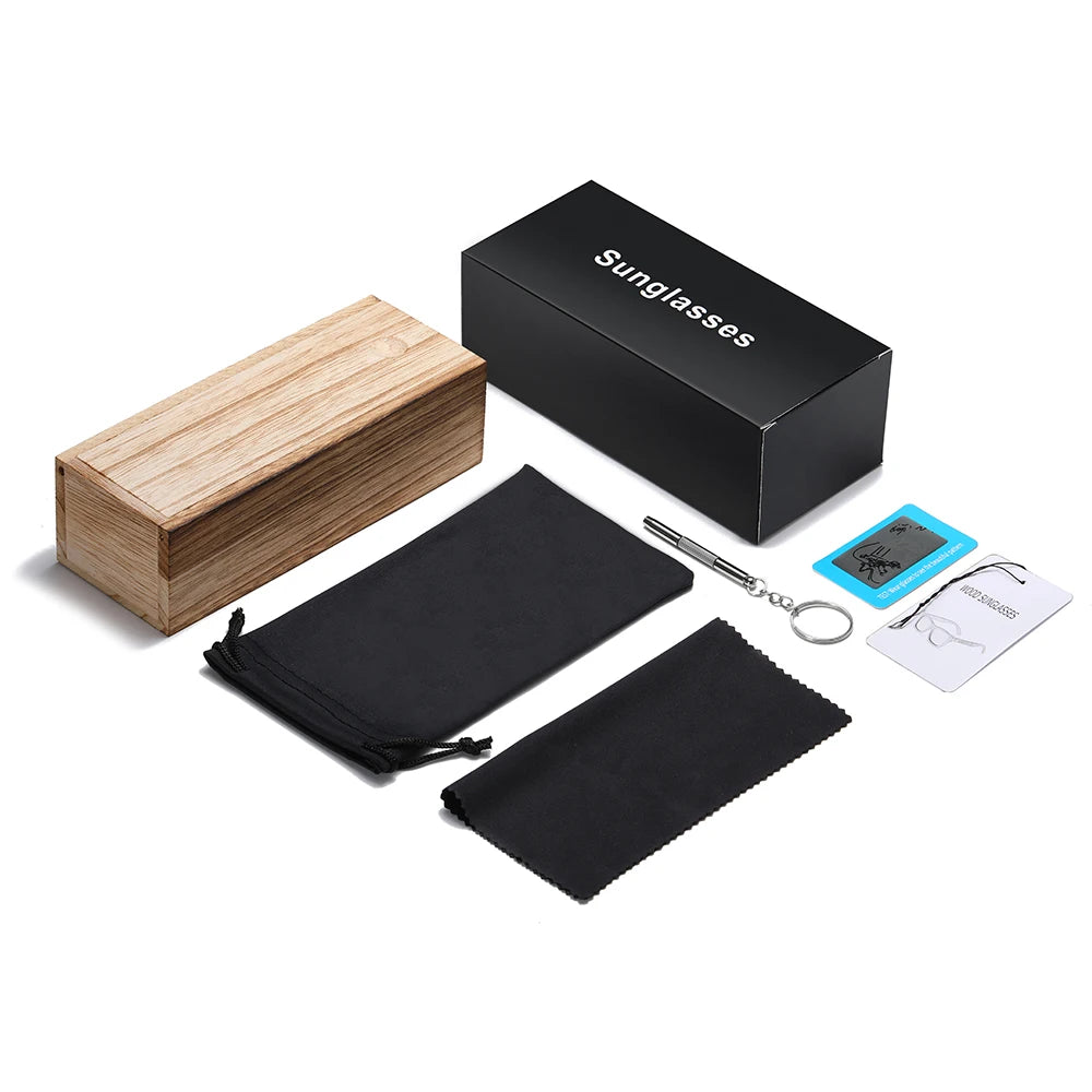 Solglasögon / GM Natural Wood Sunglasses Polarized Wooden Sunglasses UV400