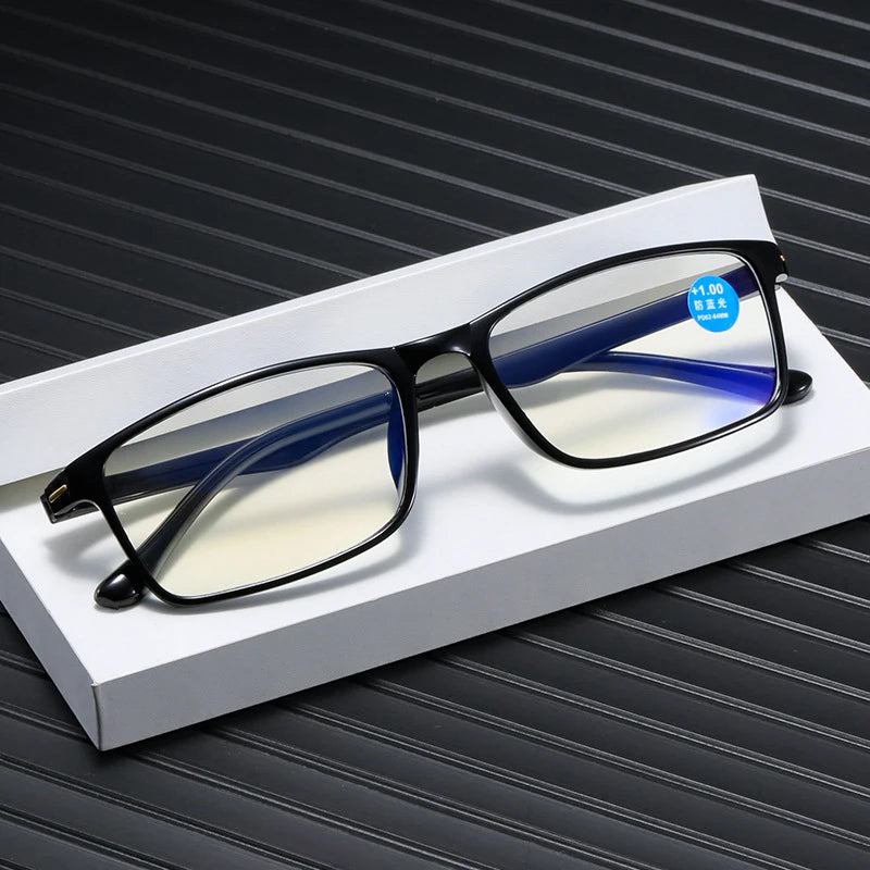 Läsglasögon / Ultralight TR90 Frame Anti Blue Light Reading Glasses Diopter +1.0