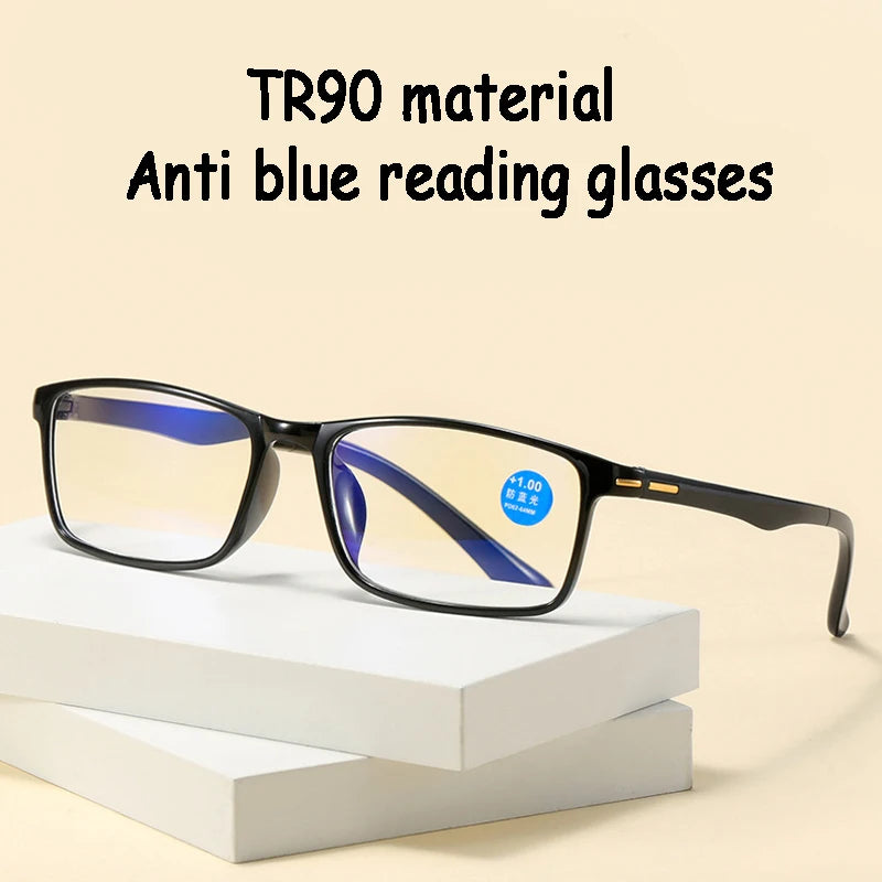 Läsglasögon / Ultralight TR90 Frame Anti Blue Light Reading Glasses Diopter +1.0