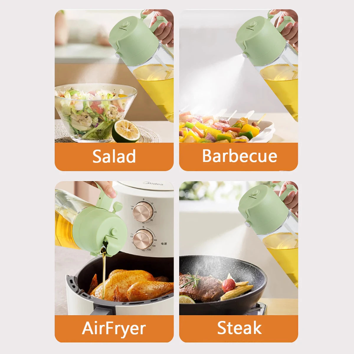 Matolja spray flaska / 2in1 470ml Spray Pour Spray Oil Sprayer Cooking Oil Cruet Oil